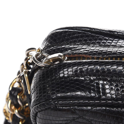 Chanel Lizard Quilted Small Tassel Camera Case Black 8 of 9