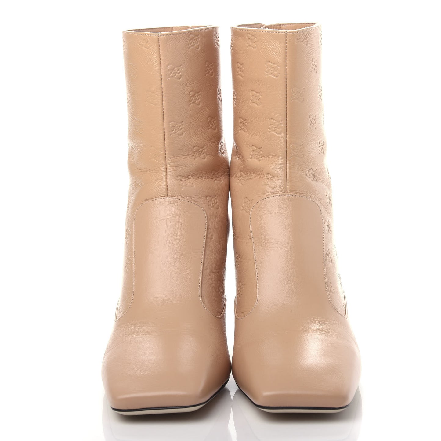 Vitello Karligraphy Embossed FFreedom Ankle Boots 40.5 Pink Burb