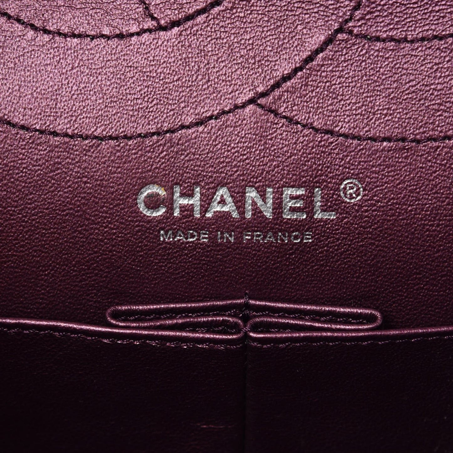 Metallic Calfskin Quilted 2.55 Reissue 227 Flap Plum