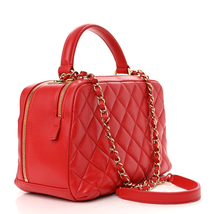 Chanel Lambskin Quilted Medium Trendy CC Bowling Bag Red 3 of 11