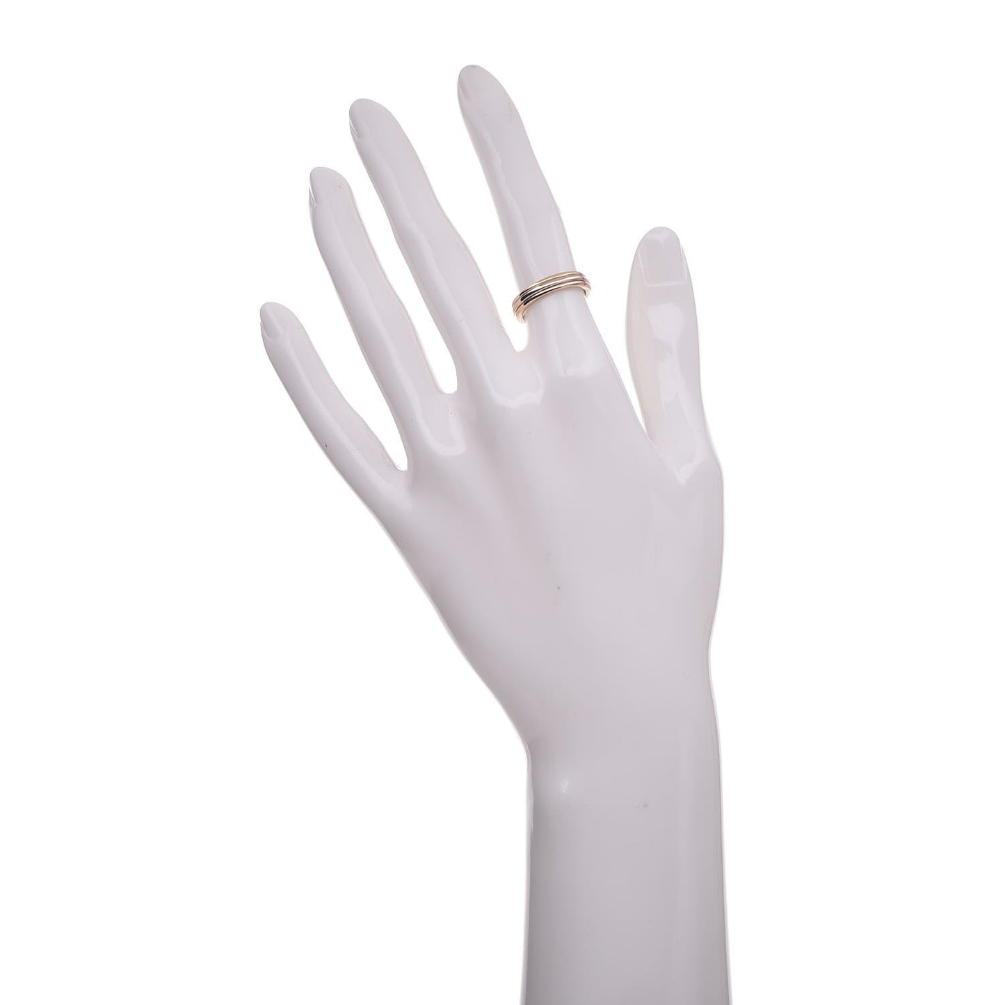 18K Pink White Yellow Gold 3.5mm Trinity Wedding Band Ring 49 4.75