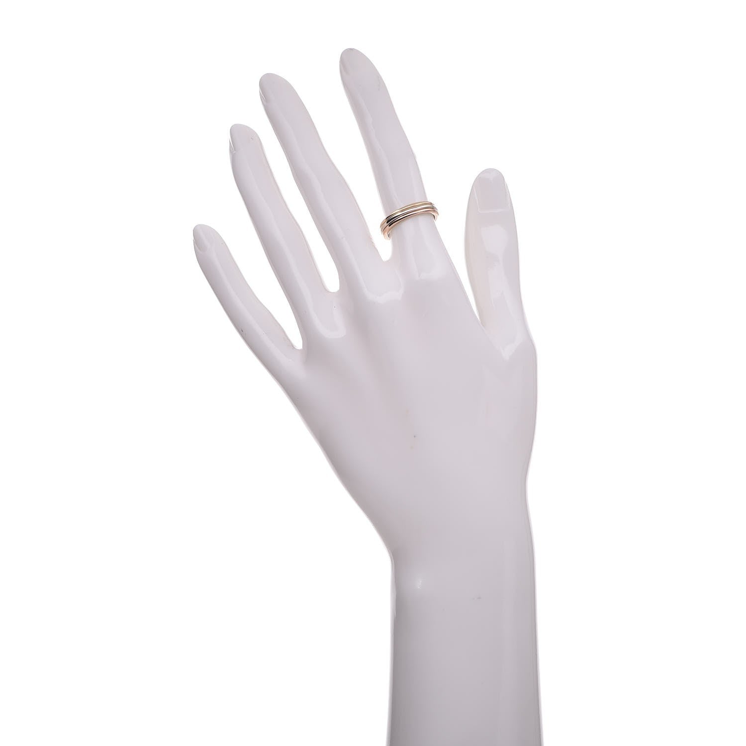 Cartier 18K Pink White Yellow Gold 3.5mm Trinity Wedding Band Ring 49 4.75 2 of 5