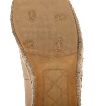 Chanel Lambskin CC Espadrilles 36 Beige Black 6 of 17