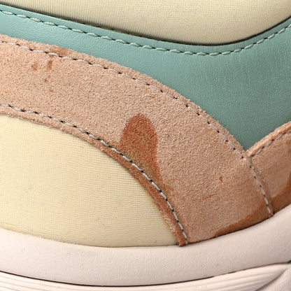 Chanel Nylon Lambskin Suede Calfskin CC Sneakers 37 Green Purple Pink 8 of 8