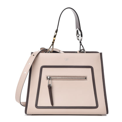 Fendi Vitello Century Opaco F is Fendi Bi-Color Small Runaway Satchel Soap Moresco 1 of 8