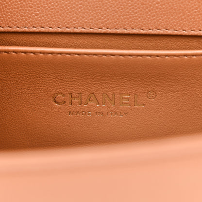 Chanel Caviar Chevron Quilted Medium Boy Flap Brown 6 of 11