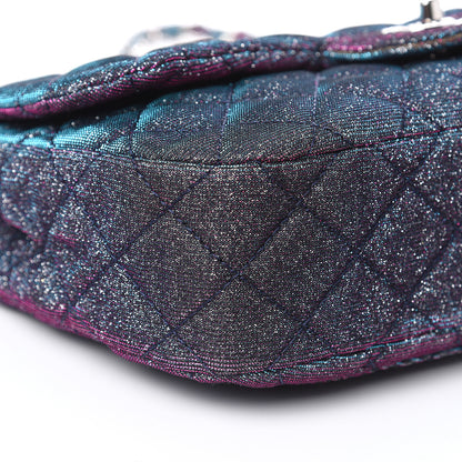Chanel Iridescent Glitter Fabric Jumbo Single Flap Multicolor 10 of 12