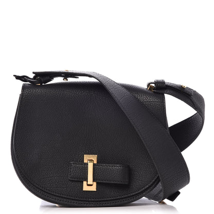 Delvaux Crispy Calfskin Mini Le Mutin Saddle Bag Black 1 of 9