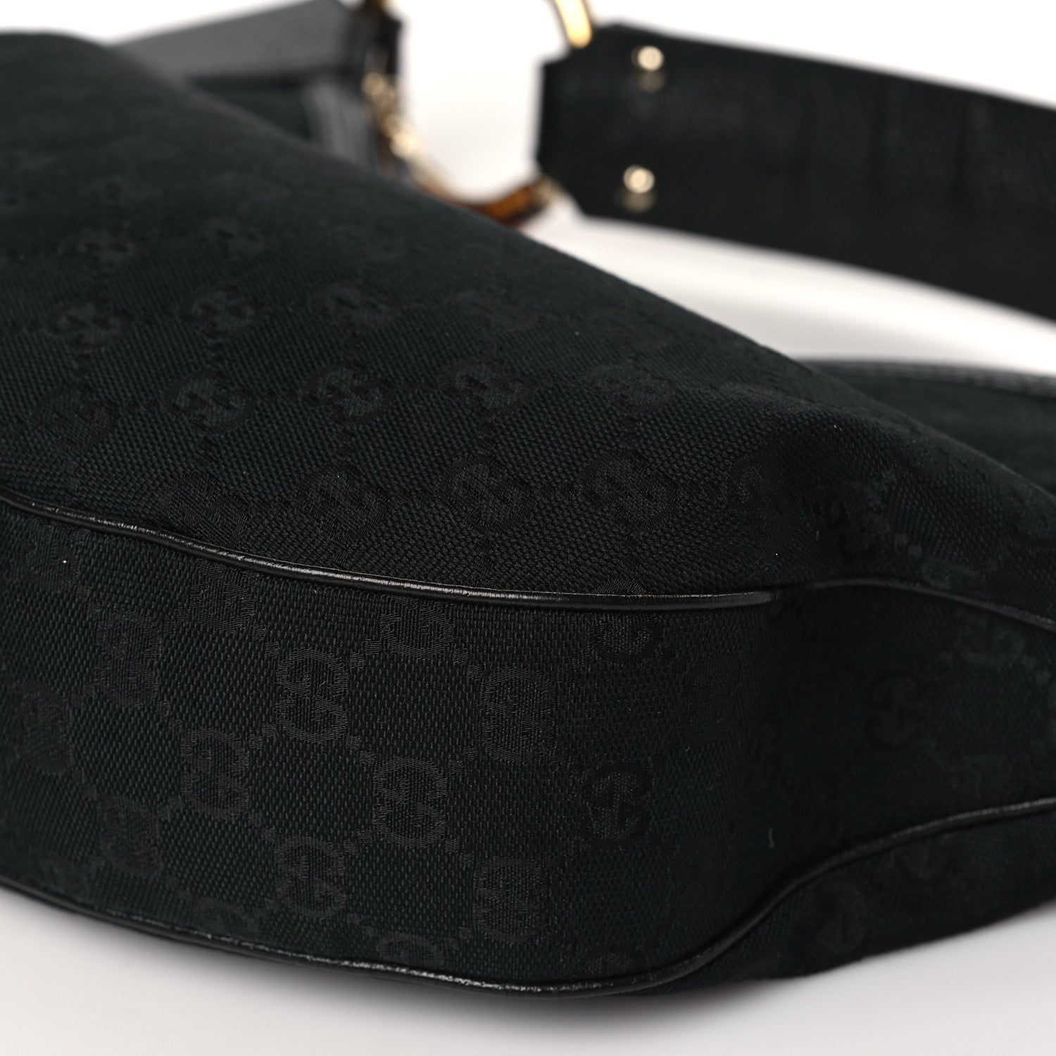 Gucci Monogram Half Moon Bamboo Ring Hobo Black 8 of 8