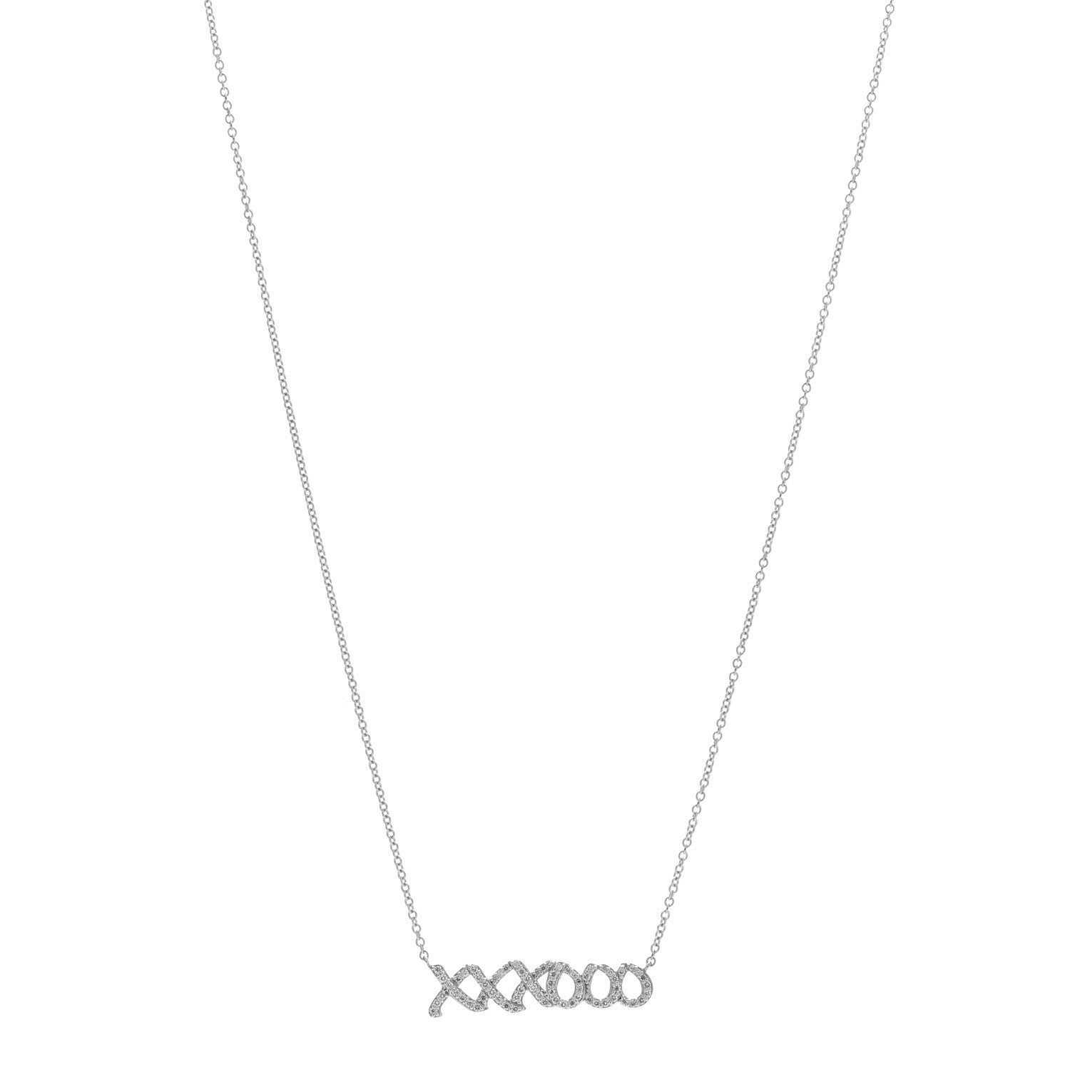 Tiffany 18K White Gold Diamond Paloma's Graffiti Love and Kisses Pendant Necklace 1 of 4