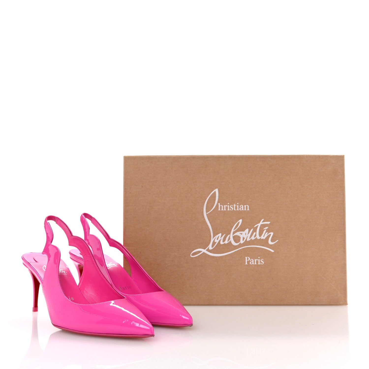 Christian Louboutin Patent Hot Chick Slingback 70 Pumps 37 Bolerose 9 of 9