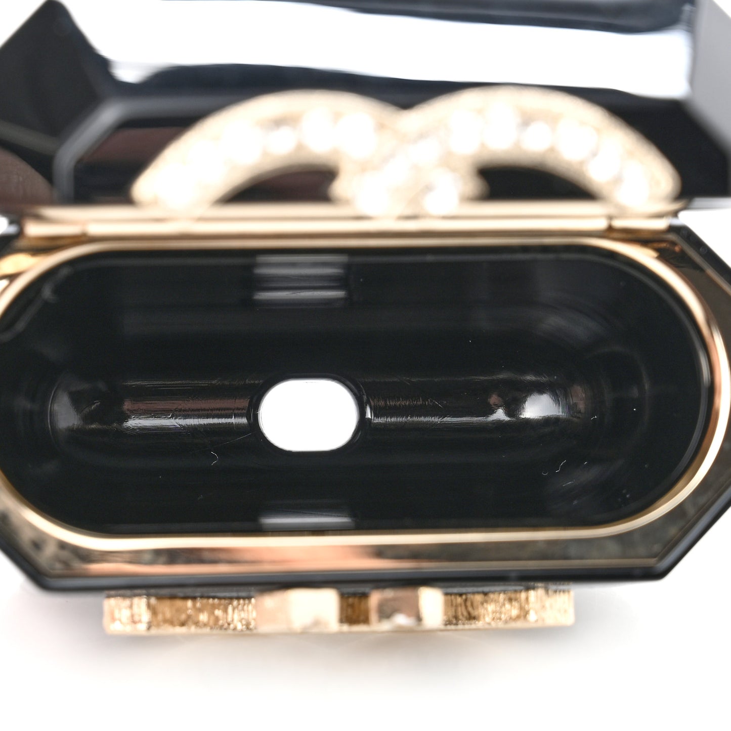 Resin Crystal Pearl Airpods Pro Holder Necklace Black Pearly White