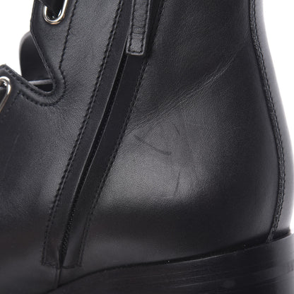 Valentino Garavani Calfskin Plum Lace Up Combat Boots 36 Black 11 of 11