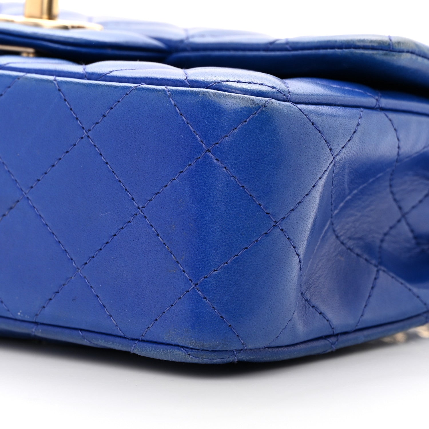 Chanel Lambskin Quilted Mini Rectangular Flap Blue 10 of 22