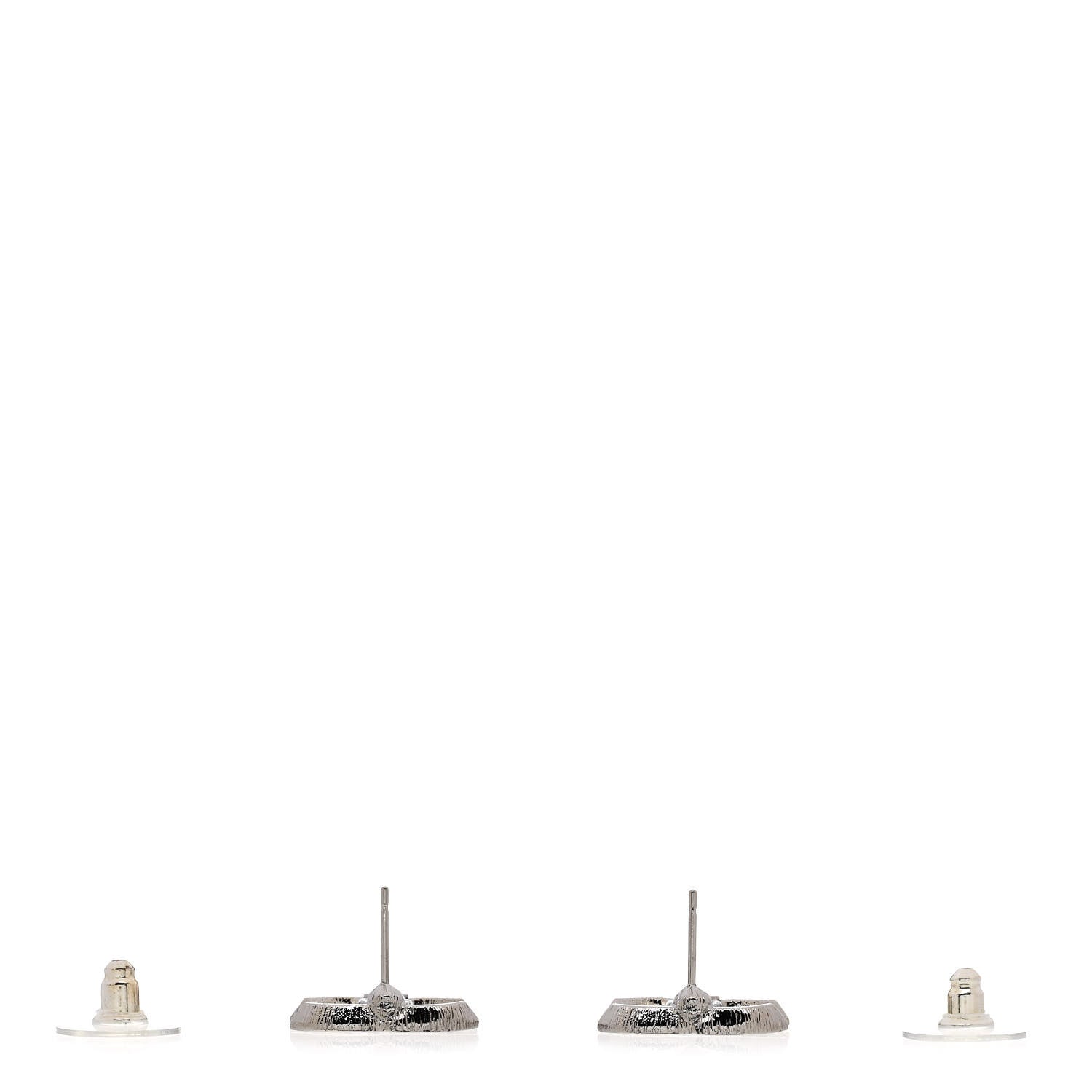 Chanel Crystal CC Earrings Silver 3 of 5