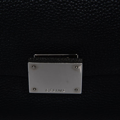 Celine Drummed Calfskin Suede Small Trapeze Black 5 of 7