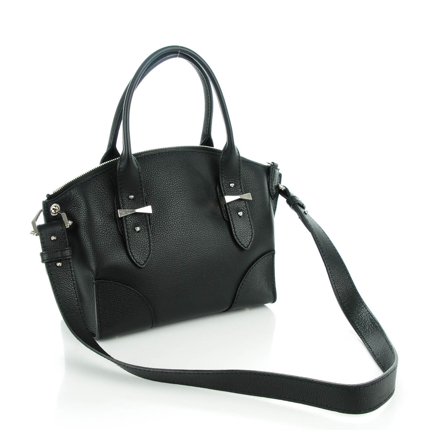 Grained Calfskin Small Legend Satchel Black