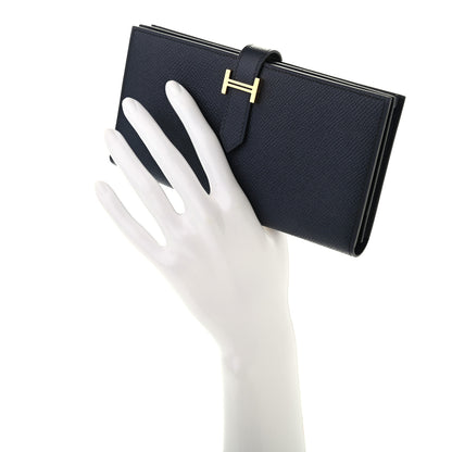 Hermes Epsom Bearn Gusset Wallet Bleu Indigo 2 of 7