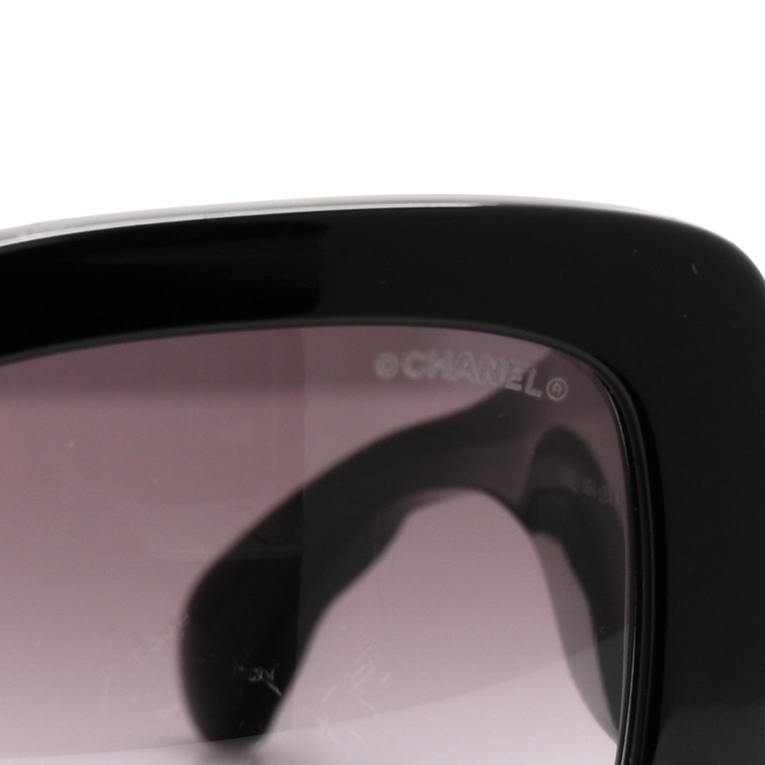 Chanel Acetate Quilted CC Rectangle Sunglasses 5483-A Black 7 of 8
