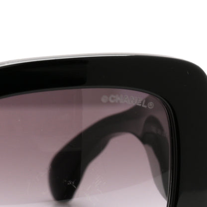 Chanel Acetate Quilted CC Rectangle Sunglasses 5483-A Black 7 of 8