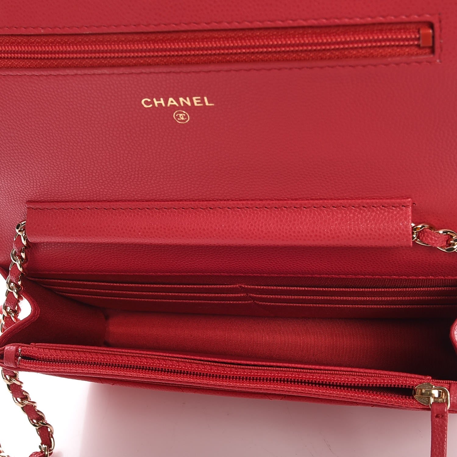 Chanel Caviar Quilted Wallet On Chain WOC Dark Pink 5 of 9
