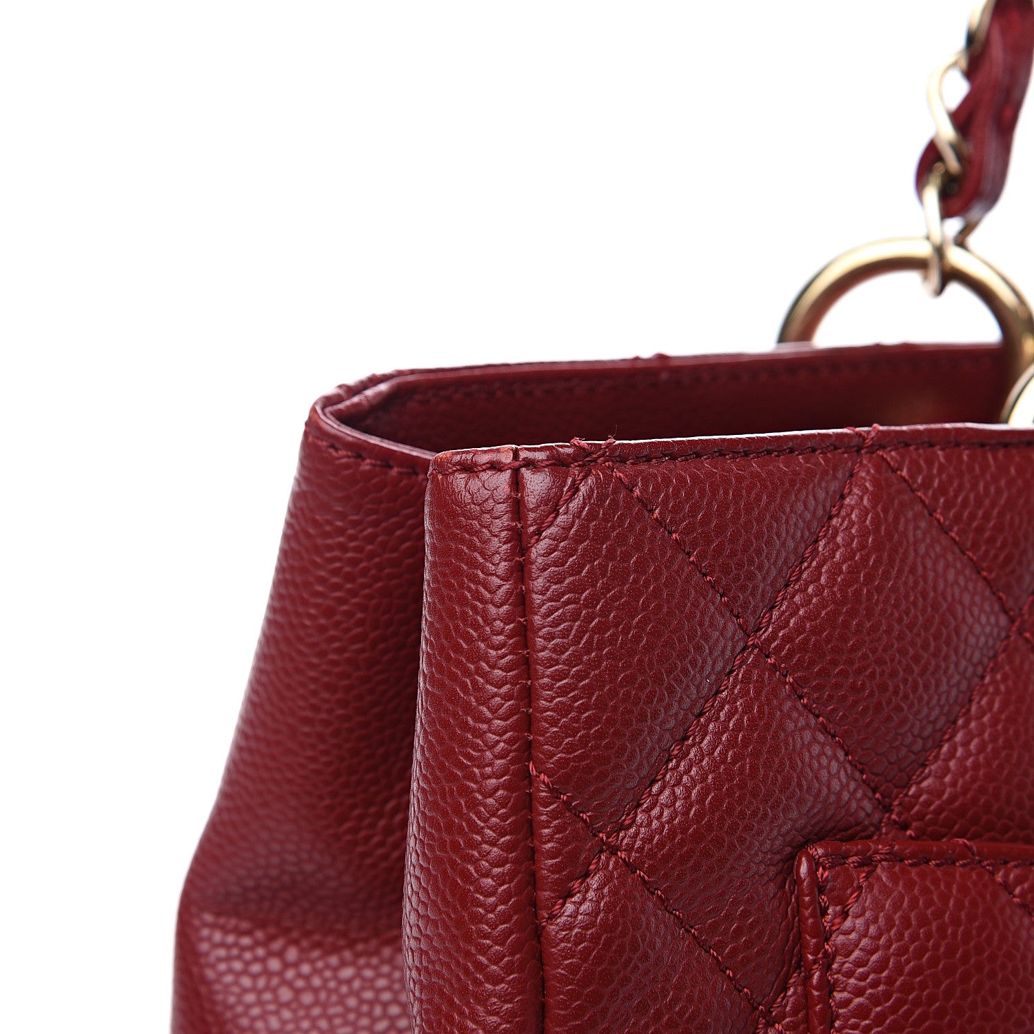Chanel Caviar Quilted Grand Shopping Tote GST Dark Red 11 of 13