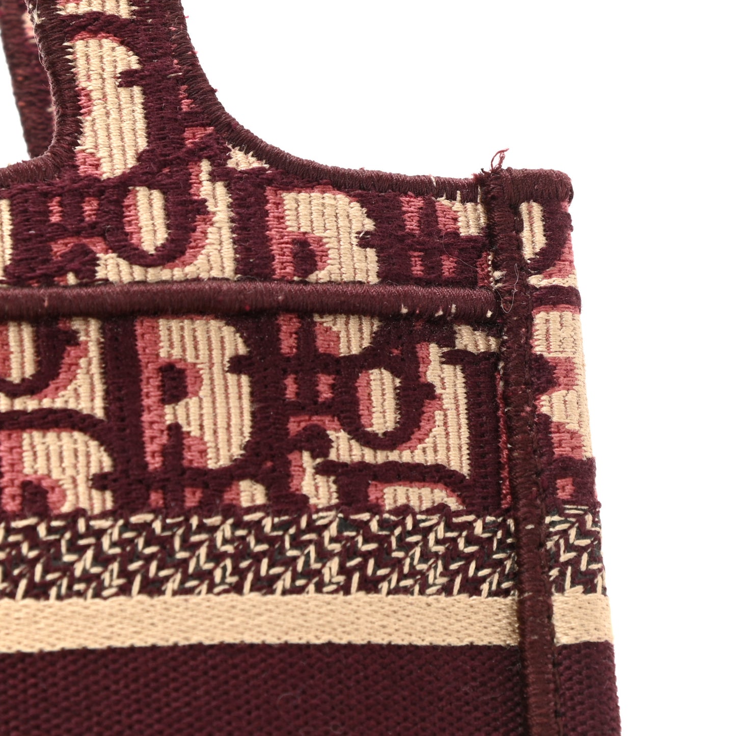 Oblique Mini Book Tote Burgundy Multicolor