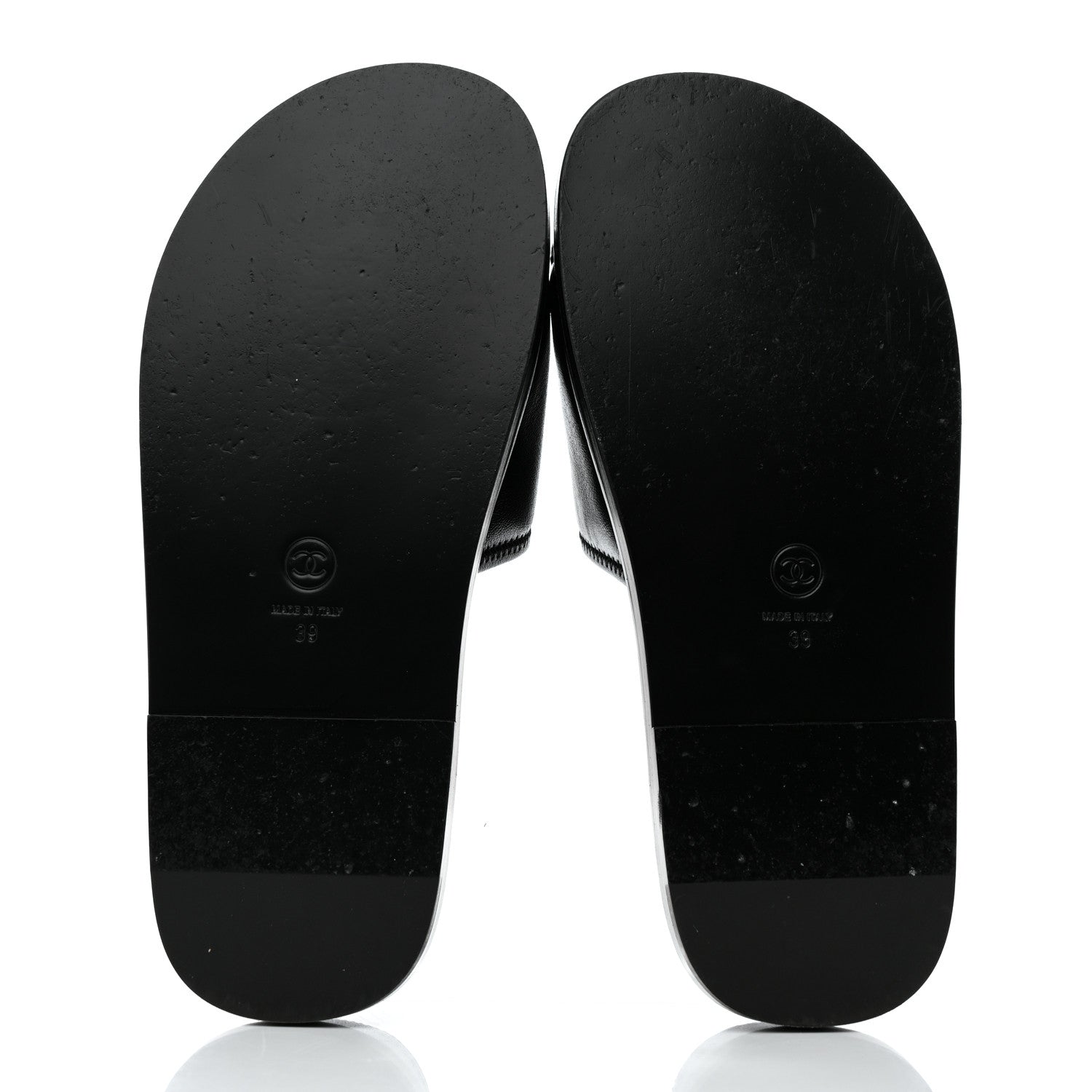 Chanel Lambskin Cha-Nel Mule Sandals 39 Black Multicolor 5 of 8