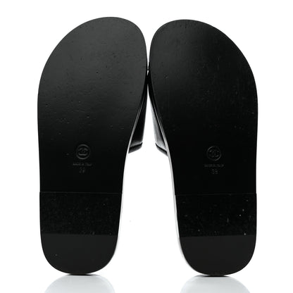 Chanel Lambskin Cha-Nel Mule Sandals 39 Black Multicolor 5 of 8