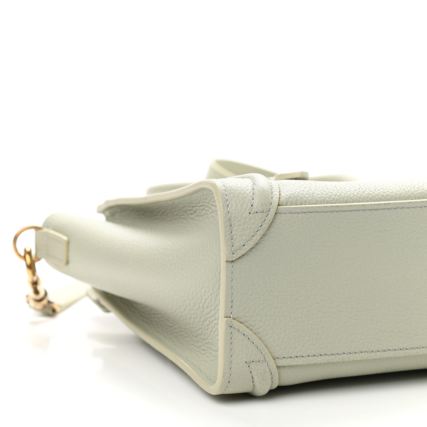 Celine Drummed Calfskin Nano Luggage Vert D'eau 9 of 10