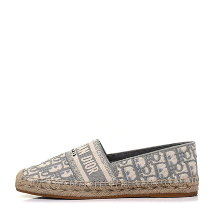 Christian Dior Oblique Embroidered Granville 15mm Espadrilles 38 Grey Stone 1 of 12