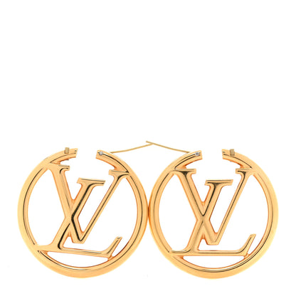 Louis Vuitton Metal Louise Hoop Earrings Gold 3 of 5