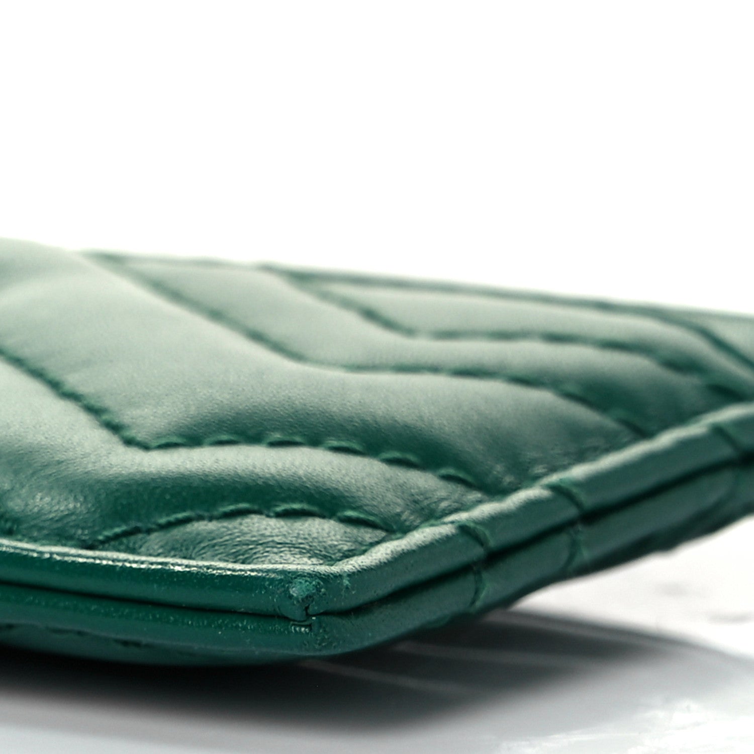 Gucci Calfskin Matelasse GG Marmont Card Holder Emerald Green 8 of 9