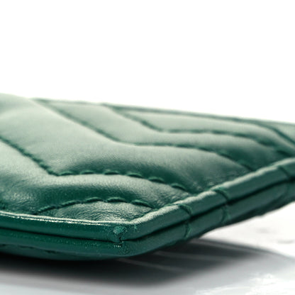 Gucci Calfskin Matelasse GG Marmont Card Holder Emerald Green 8 of 9