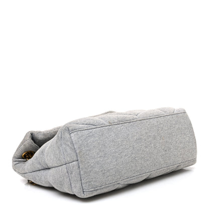 Saint Laurent Jersey Quilted Small Loulou Puffer Monogram Chain Satchel Grey Cloud 4 of 10