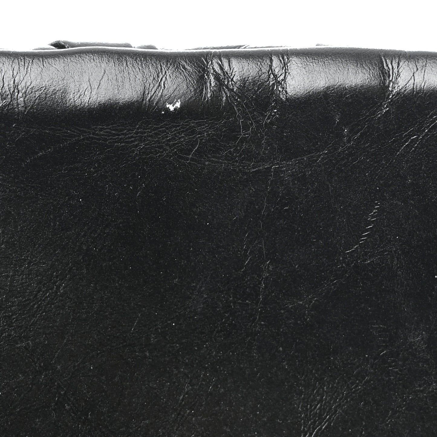 Glazed Calfskin Twisted Maxi Flap Black