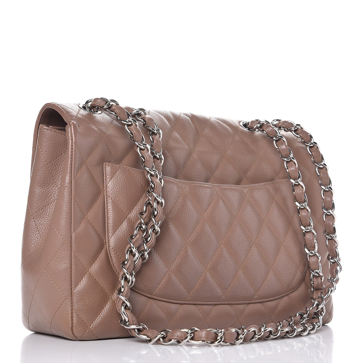 Chanel Caviar Quilted Jumbo Single Flap Dark Beige 3 of 7