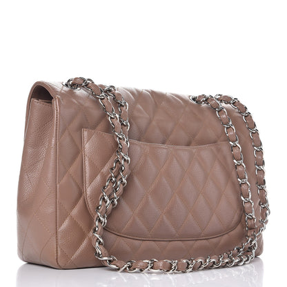Chanel Caviar Quilted Jumbo Single Flap Dark Beige 3 of 7