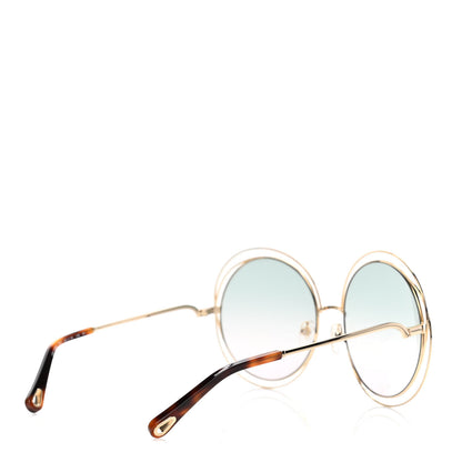 Chloe Metal Carlina Oversized Round Sunglasses CE114S Gold Havanna 5 of 5