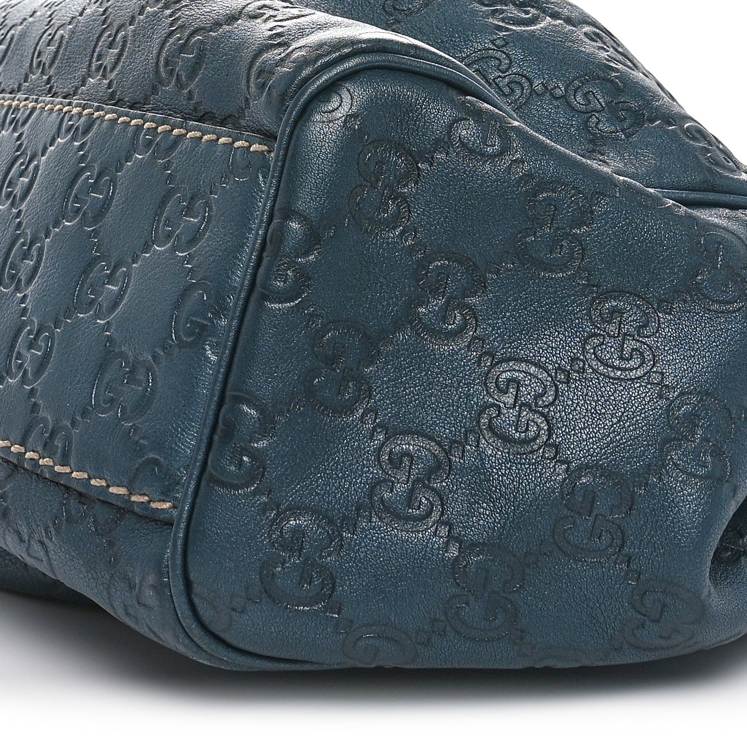 Gucci Metallic Guccissima Medium Sukey Tote Blue 10 of 10