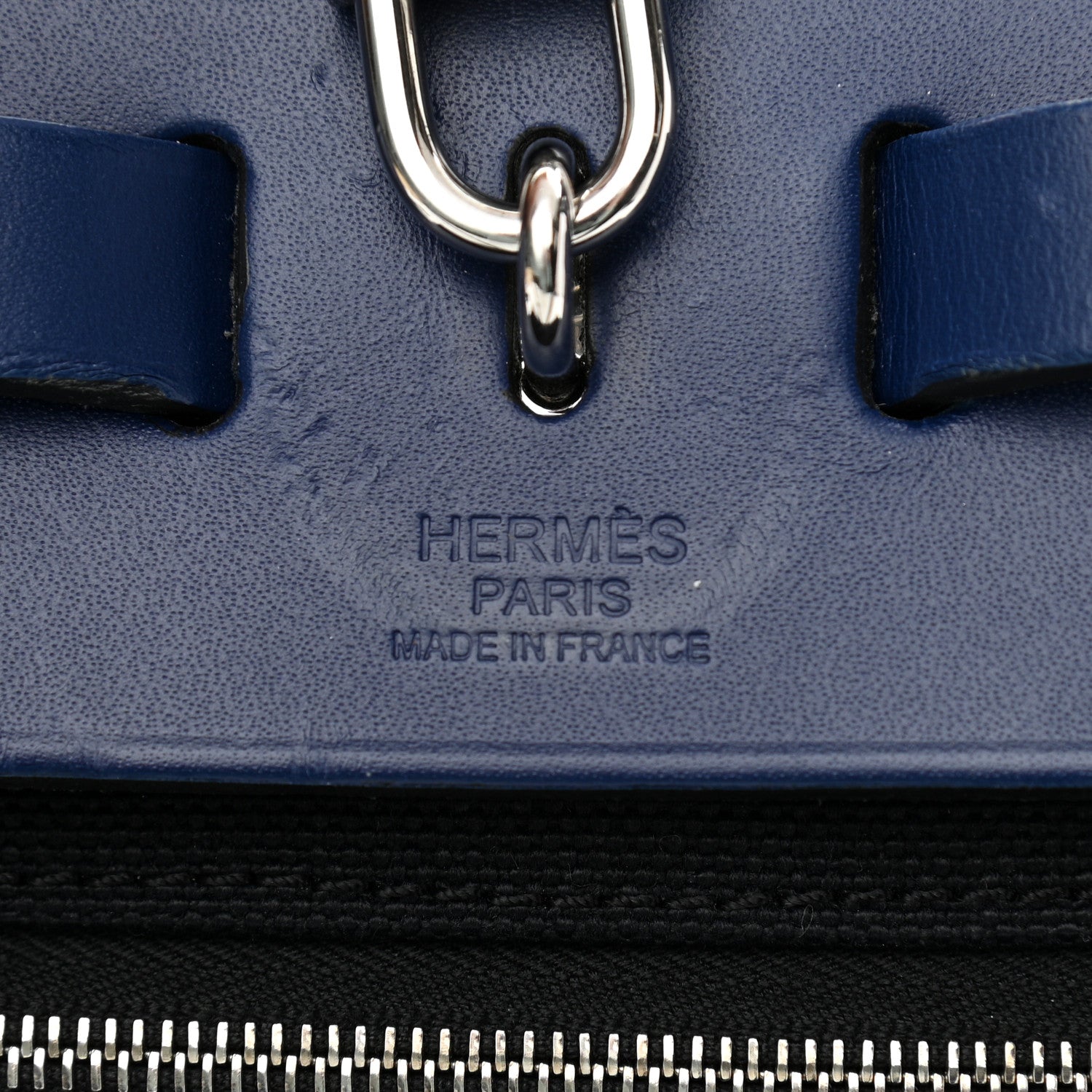 Hermes Vache Hunter Toile Herbag Zip 31 PM Bleu Saphir Black 7 of 17