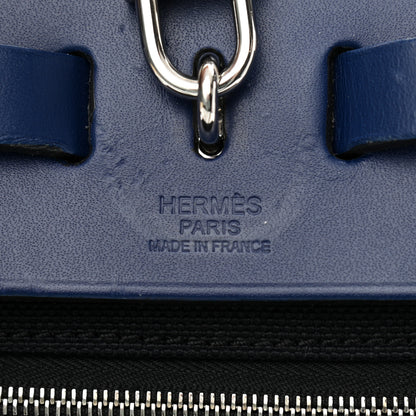 Hermes Vache Hunter Toile Herbag Zip 31 PM Bleu Saphir Black 7 of 17