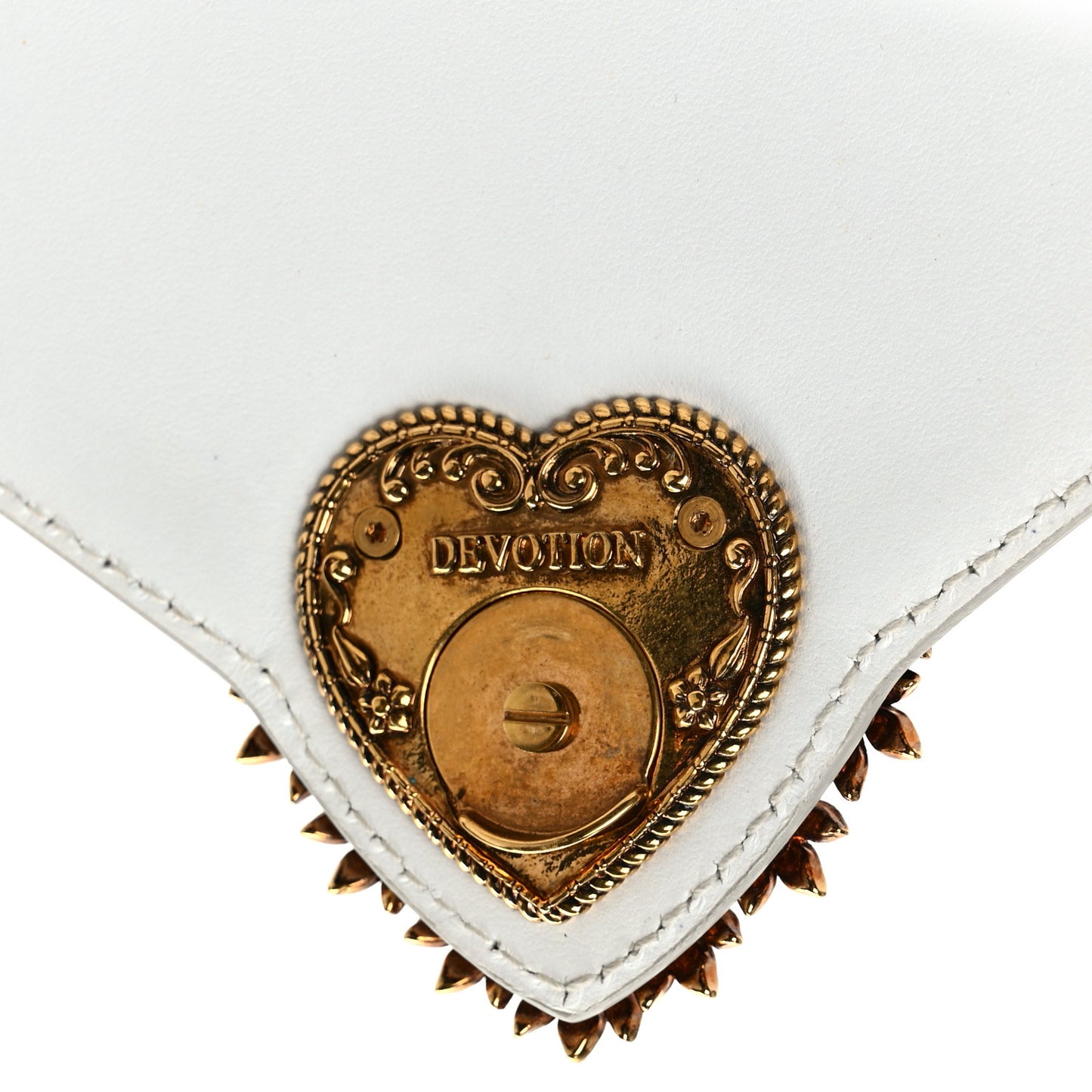 Smooth Calfskin Medium Devotion Crossbody Bag White
