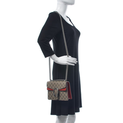 Gucci GG Supreme Monogram Mini Dionysus Shoulder Bag Hibiscus Red 2 of 11