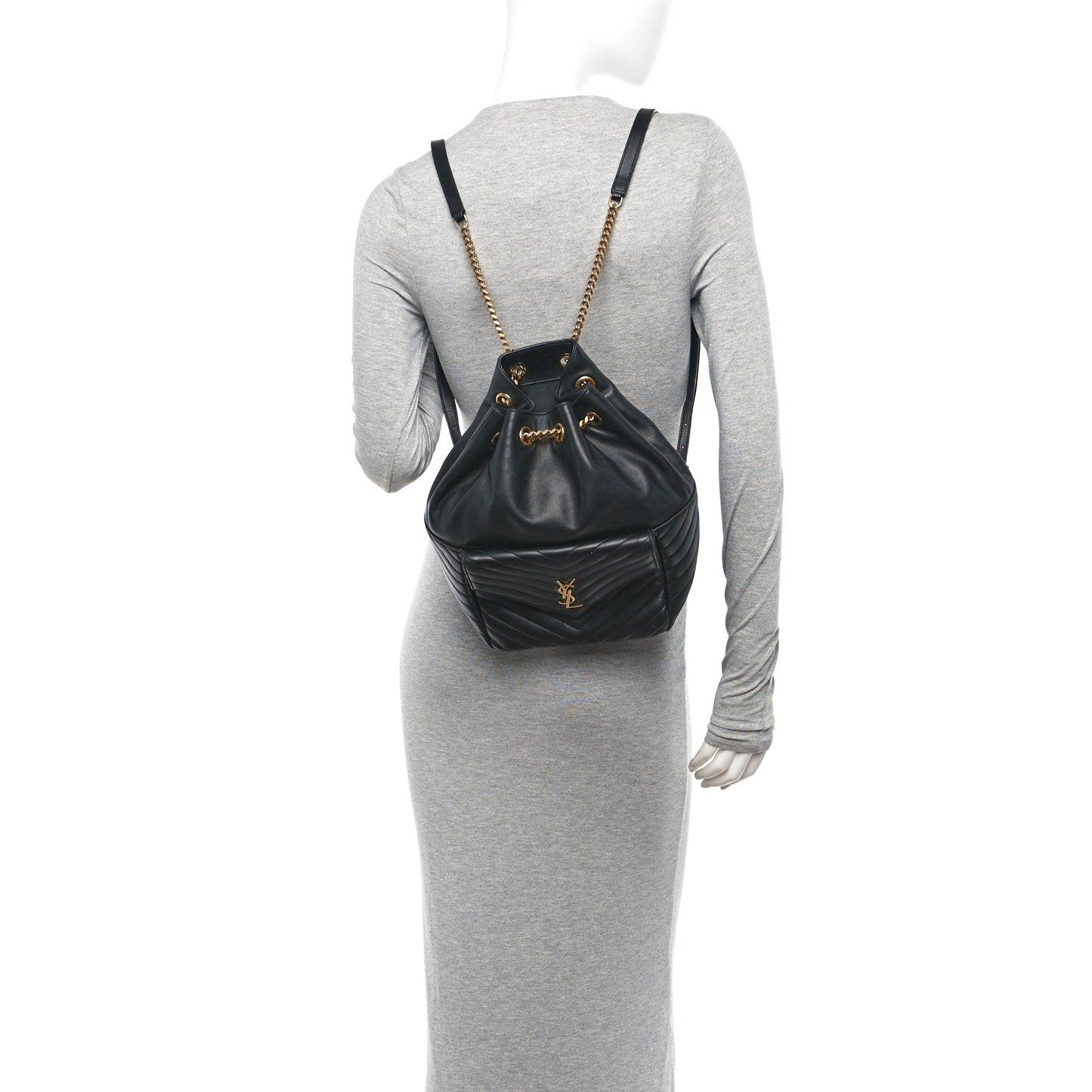 Lambskin Matelasse Monogram Joe Backpack Black