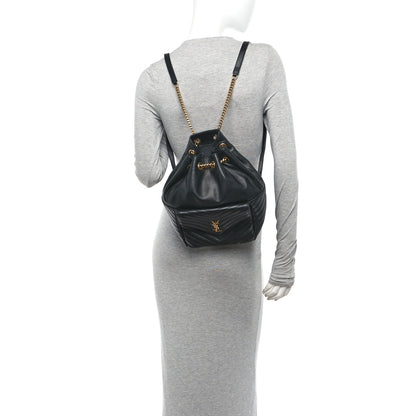 Saint Laurent Lambskin Matelasse Monogram Joe Backpack Black 2 of 11