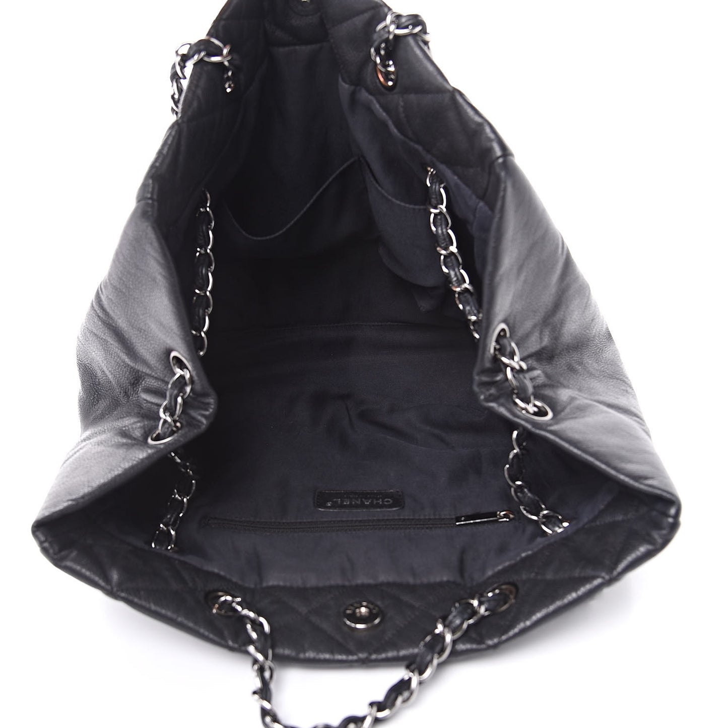 Soft Caviar Quilted Large Cells Tote Black