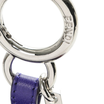 Fendi Fox Fur Shiny Nappa Rainbow Pom Pom Bag Charm Viola Multicolor Purple 3 of 3
