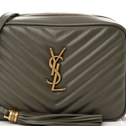 Saint Laurent Calfskin Matelasse Monogram Lou Camera Bag Military Olive 7 of 9