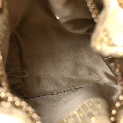 Jimmy Choo Metallic Woven Bon Bon Bag Champagne 5 of 12